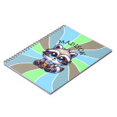 Schattigee Kawaii Raccoon met Bubble Tea Gepersona Notitieboek (Linkerzijde)