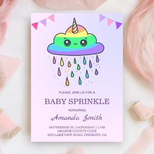 Schattigee Kawaii Rainbow Cloud Eenhoorn Baby Spri Kaart