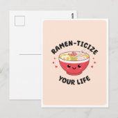 Schattigee Kawaii Ramen Aziatisch Eten Pun Romanti Briefkaart (Voorkant / Achterkant)
