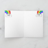Schattigee Kawaii regenboog wolk Kinder Happy Birt Kaart (Binnen)