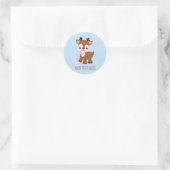 Schattigee Kawaii rendieren gepersonaliseerde Stic Ronde Sticker (Tas)