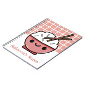 Schattigee Kawaii Rice Bowl – gepersonaliseerd Notitieboek (Linkerzijde)