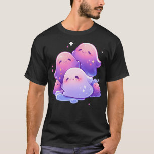 Schattigee Kawaii roze en Paarse Halloween geesten T-shirt