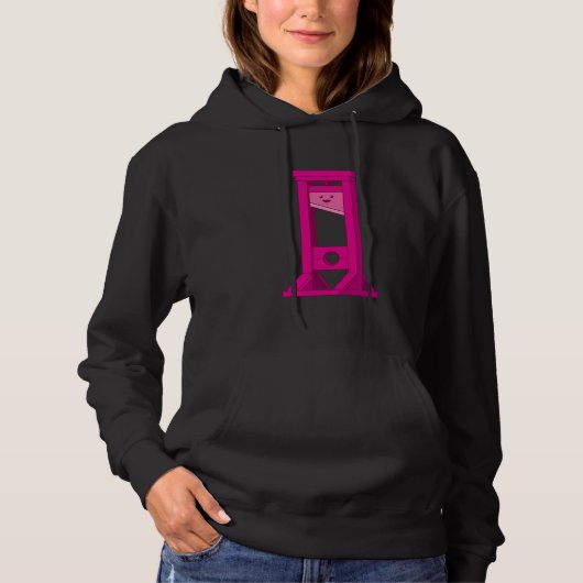 Schattigee Kawaii Roze Guillotine Dames Zwart Hood Hoodie (Voorkant)