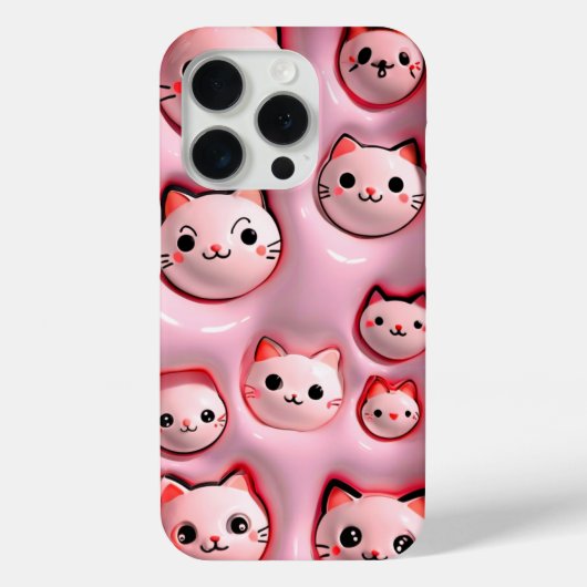 Schattigee Kawaii Roze Kat Telefoonhoes Case-Mate iPhone Case (Achterkant)