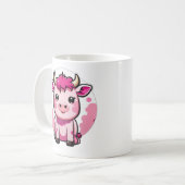 Schattigee Kawaii roze koe Koffiemok (Voorkant links)