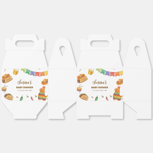 Schattigee Kawaii Rustieke Fiesta Taco over een Ba Bedankdoosjes (Ongevouwen)