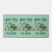 Schattigee Kawaii Schildpad met Grappige Pun Ocean Bureaumat (Voorkant)