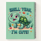 Schattigee Kawaii Schildpad met Grappige Pun Ocean Notitieboek (Achterkant)