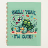 Schattigee Kawaii Schildpad met Grappige Pun Ocean Planner (Voorkant)