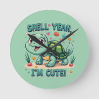 Schattigee Kawaii Schildpad met Grappige Pun Ocean