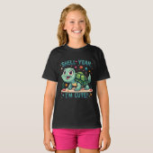 Schattigee Kawaii Schildpad met Grappige Pun Ocean T-shirt (Voorkant volledig)