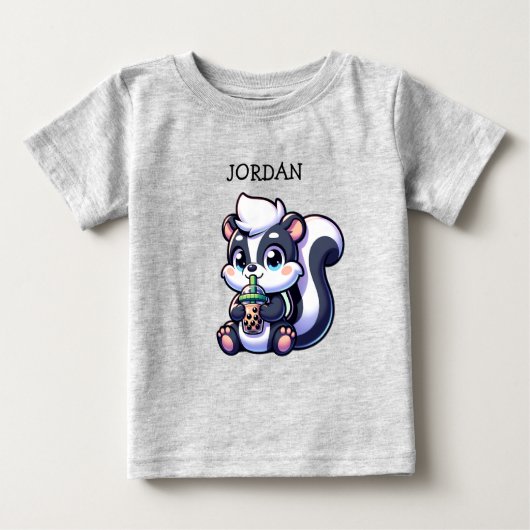 Schattigee Kawaii Skunk met Bubble Tea Gepersonali (Voorkant)