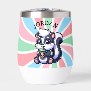 Schattigee Kawaii Skunk met Bubble Tea Gepersonali