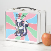 Schattigee Kawaii Skunk met Bubble Tea Gepersonali (In situ)