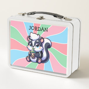 Schattigee Kawaii Skunk met Bubble Tea Gepersonali