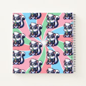Schattigee Kawaii Skunk met Bubble Tea Gepersonali Notitieboek (Achterkant)