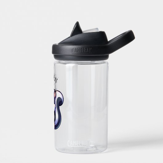 Schattigee Kawaii Skunk met Bubble Tea Gepersonali Waterfles (Links)