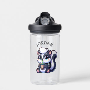 Schattigee Kawaii Skunk met Bubble Tea Gepersonali Waterfles
