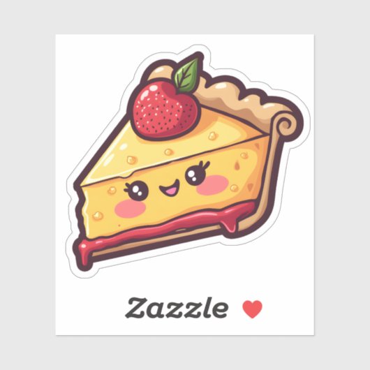 Schattigee Kawaii Slice Of Pie Dessert Fun Art Sticker (Vel)