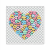 Schattigee Kawaii Smiley Heart Vinyl Sticker (Voorkant)