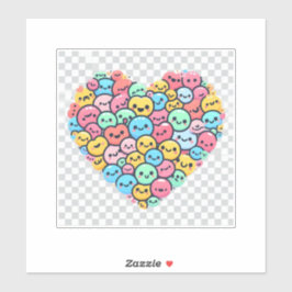 Schattigee Kawaii Smiley Heart Vinyl Sticker