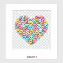 Schattigee Kawaii Smiley Heart Vinyl Sticker