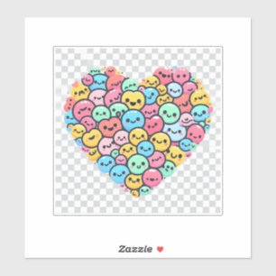 Schattigee Kawaii Smiley Heart Vinyl Sticker