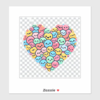 Schattigee Kawaii Smiley Heart Vinyl Sticker