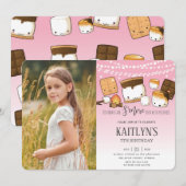 Schattigee Kawaii S'mores Camping Bonfire Verjaard Kaart (Voorkant / Achterkant)