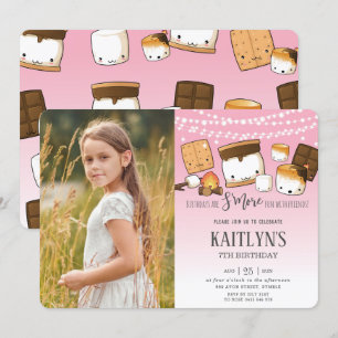Schattigee Kawaii S'mores Camping Bonfire Verjaard Kaart