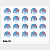 Schattigee Kawaii Sneeuwman met CandyCane Tree Ronde Sticker (Vel)