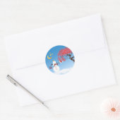 Schattigee Kawaii Sneeuwman met CandyCane Tree Ronde Sticker (Envelop)
