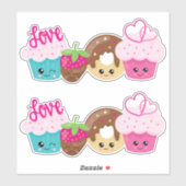 Schattigee Kawaii snoepjes Valentijn Sticker (Vel)