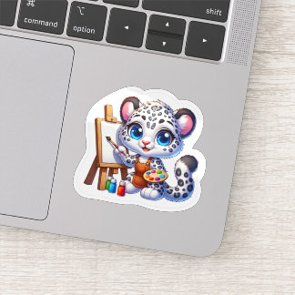 Schattigee Kawaii Snow Leopard Artiest Stickers Sc