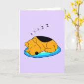 Schattigee kawaii snurken puppy Wenskaart Kaart (Gele Bloem)