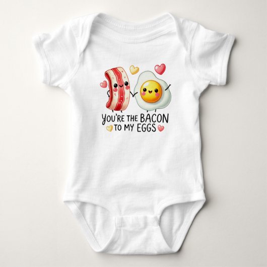 Schattigee kawaii spek en eieren romper (Voorkant)