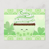 Schattigee kawaii St Patricks dag cupcake Briefkaart (Voorkant)