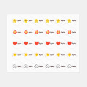 Schattigee Kawaii Star Flower Heart gepersonalisee Labels (Vel)