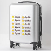 Schattigee Kawaii Star gepersonaliseerde naam Sticker (Koffer)