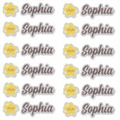 Schattigee Kawaii Star gepersonaliseerde naam Sticker (Voorkant)