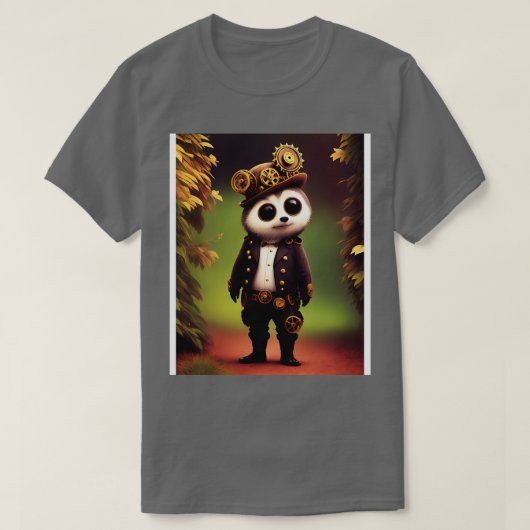Schattigee Kawaii Steampunk Raccoon T-shirt (Design voorkant)