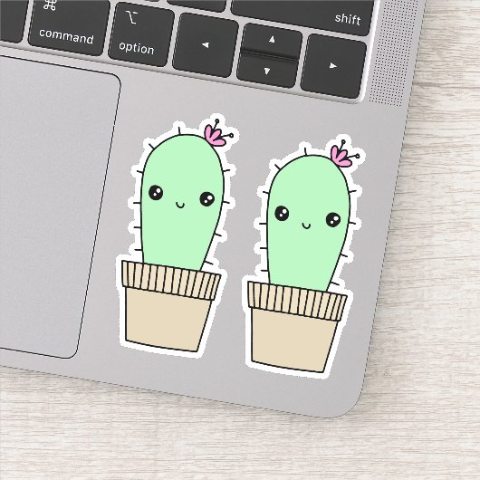 Schattigee kawaii stijl cactus stickers (Detail)