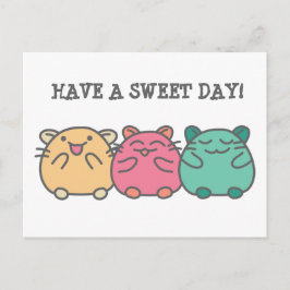 Schattigee Kawaii stijl Cartoon Hamsters Custom Briefkaart