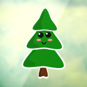 Schattigee Kawaii stijl kerstboom Raamsticker (Vel 3)