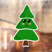 Schattigee Kawaii stijl kerstboom Raamsticker (Vel 2)
