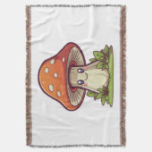 Schattigee kawaii stijl, Paddestoel foerageren Deken (Voorkant Verticaal)
