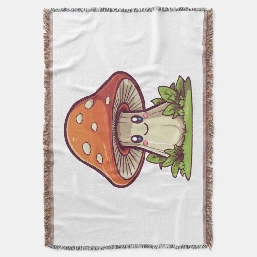 Schattigee kawaii stijl, Paddestoel foerageren Deken (Voorkant Verticaal)