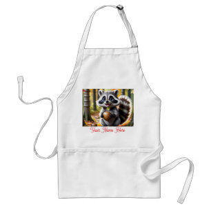 Schattigee Kawaii stijl Raccoon Herfst Instelling Standaard Schort