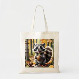 Schattigee Kawaii stijl Raccoon Herfst Instelling Tote Bag